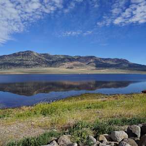 View over the lake and the mountains