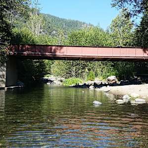 Bridge at the entrance to Wild Plum, Nice little beach next to Site #1, water is crystal clear and pretty cold but still swim-able.