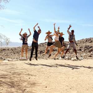 Our group jumping for joy at the great weekend had.