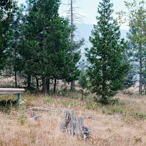 Pano view of the meadow view deck in the early morning.
