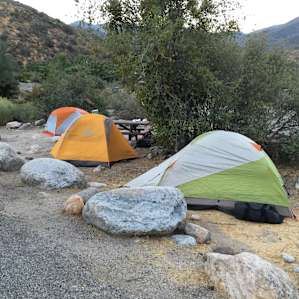 Our small campsite. Better sites exist closer to the river.