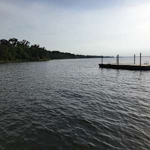 The floating dock at the swim area.