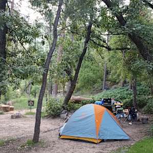 Site 10, at the South end of the campground.