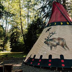 Elk side of the tipi