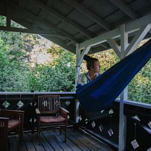 If you've got a hammock, bring it! There's nothing like (literally) hanging out on the front porch of a cabin in the woods.