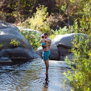 The weather was a little cool for proper swimming, but we had to take one last dip during swimming season.