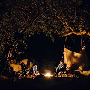 Some serious camp vibes happening down by the river