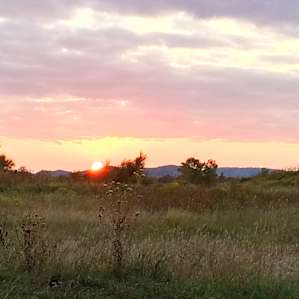 Sunset to the west of site #2.