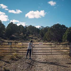 The first of two gates you'll need to pass through to access the property.