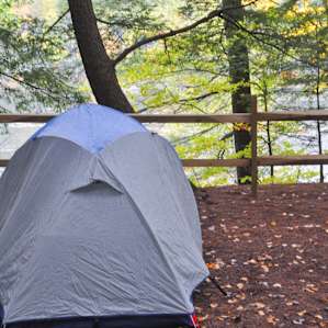 Out tent site overlooked the pond