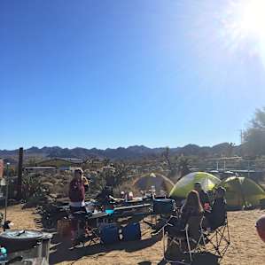 Our picnic table in front of Sage Platform. We fit 3 pretty big tents.