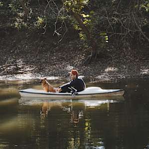The boats are meant for one but there's just enough room for a friend (provided it's a dog).