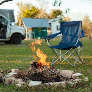 We brought our own camping chairs, but there were also chairs available and picnic tables.