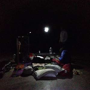 Our sleeping set-up in the Bunker