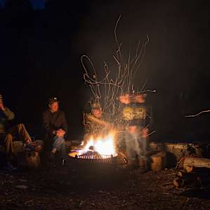 people campfire group