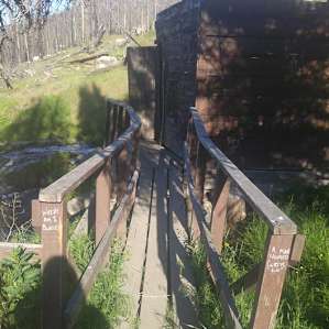Bridge near the edge of the campground that leads to the hot springs.