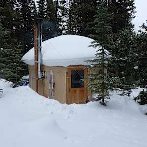 Our view walking towards the Yurt.