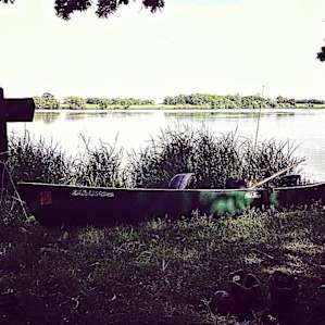 No portaging this beast . Just a relaxing paddle across the lake and you are at your site .