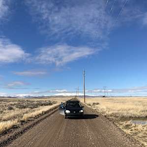 Stopping for a moment to take it all in. Note the Power plant in the distance. When your camping, it'll be behind you, so doesn't ruin the view.