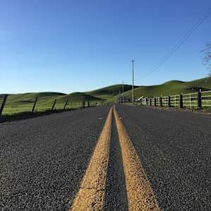 The road to Sutherland Distilling Co. (Go try the whiskey!)