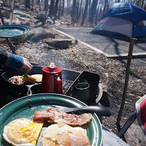 Every site has space for one car (there is a parking lot at the entrance for day hikers and overflow parking), a fire ring with a grill, and a tent pad.