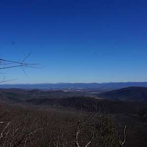 View from Tibbet Knob. My husband and I plan on returning in the summer to hike up the Big Schloss to get even better views. The hike to Tibbet Knob was a little over a mile (pretty much all uphill).