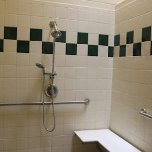 Women's shower - ADA compliant - one more shower stall in bathroom (also a good size)
