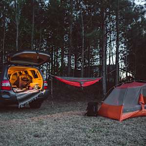 Set up for a restful night on the hill.