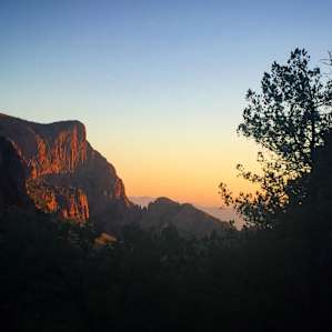 Sunrise... driving from Chisos Basin to Cottonwood early in the morning.