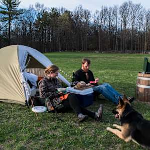 The campsite dining area.