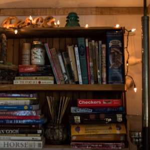 There are enough books and games to keep you entertained all night.
