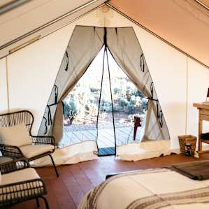 Inside of Powell tent
