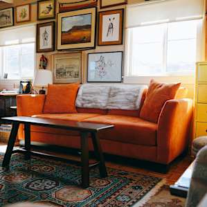 Living room area. This couch is so comfy!
