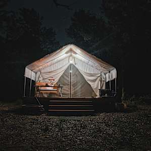 Cabin in the woods.