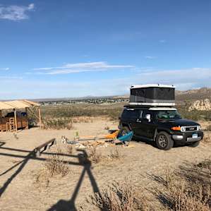 A bar and a tent in the desert