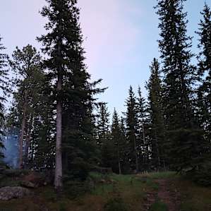 We had to park below our camp, and haul gear up. But we had level sites for the tents and it seemed as if the entire hillside was ours.