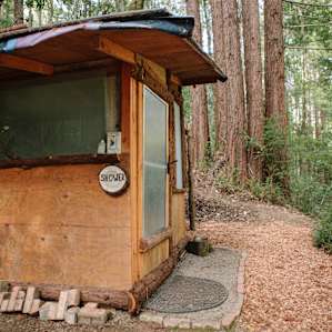 Hot shower powered by solar! Super clean and peaceful.