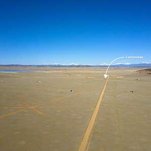 View of the campsite, looking west toward the Collegiate Peaks. Spinney Mountain Reservoir and State Park is to the left of the picture.