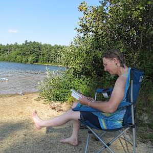 Cooling off on the beach on Otter Lake @ Greenfield State Park