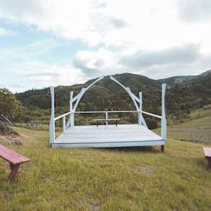 Awesome chapel scene atop a hill with gorgeous views.