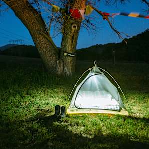All the sites are leveled and with soft grass to pitch your tent.