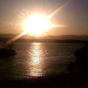 Sunset and lake view from site 30