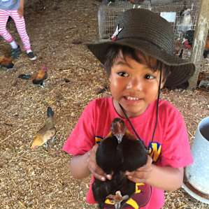 Proud to have caught the chicken!