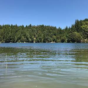 Blue skies over the reservoir