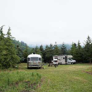 Getting ready to leave in the morning. Such a great roomy campsite - even with two RV's, we had plenty of room.