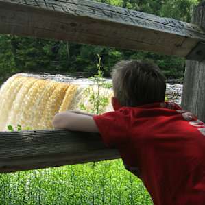 Get up close and hear the roar of the river from the viewing area.