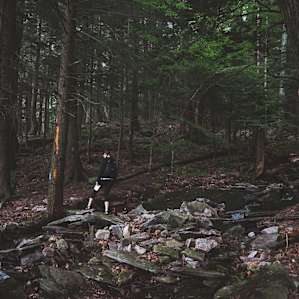 Hiking trail on adjacent to campground.