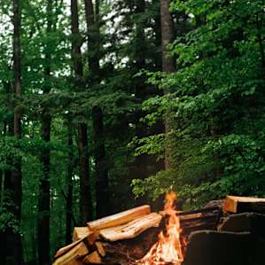 Each site includes one of these nice concrete fire pits with an included cooking grate that flips down