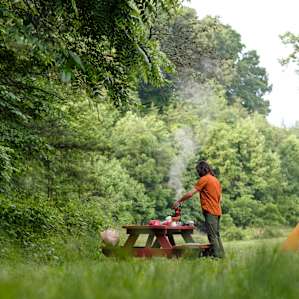 Making breakfast in the holler
