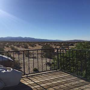 View in the morning off the deck of the Star Bed. The neighbors roosters are pretty loud (and sound like screaming humans), but the sun will wake you up before they get started anyway!